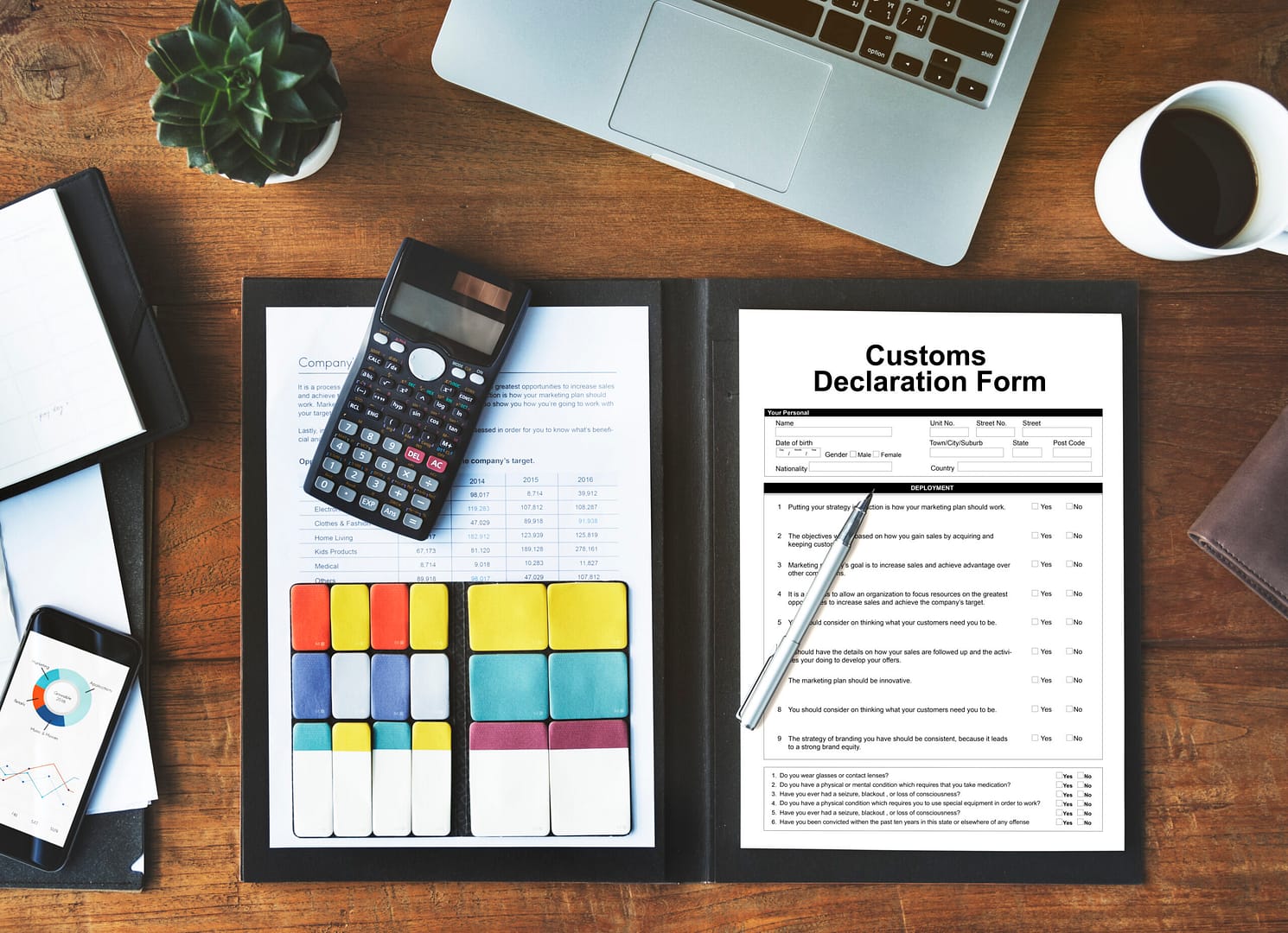 customs declaration form invoice freight parcel concept scaled