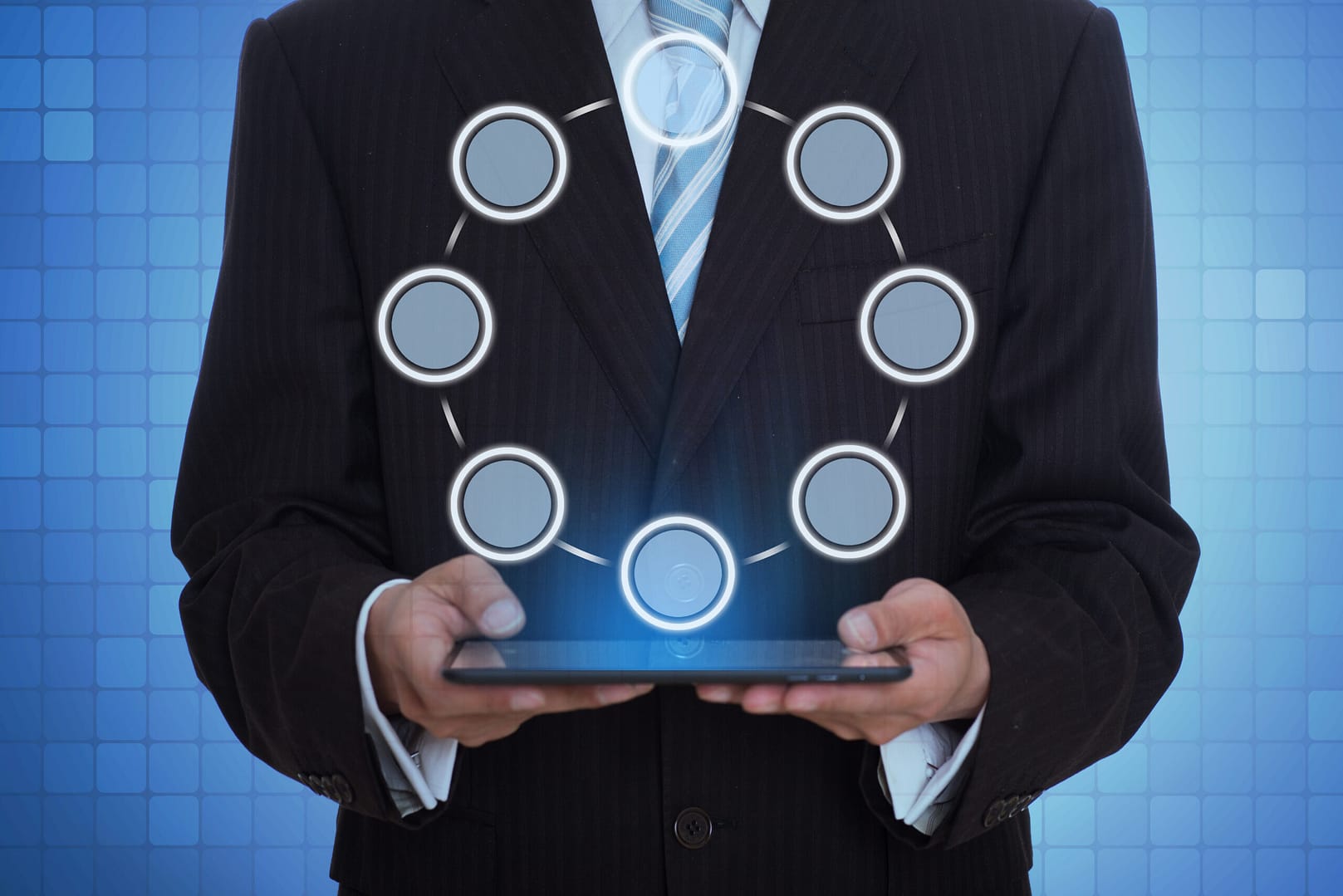 man with holographic tablet scaled
